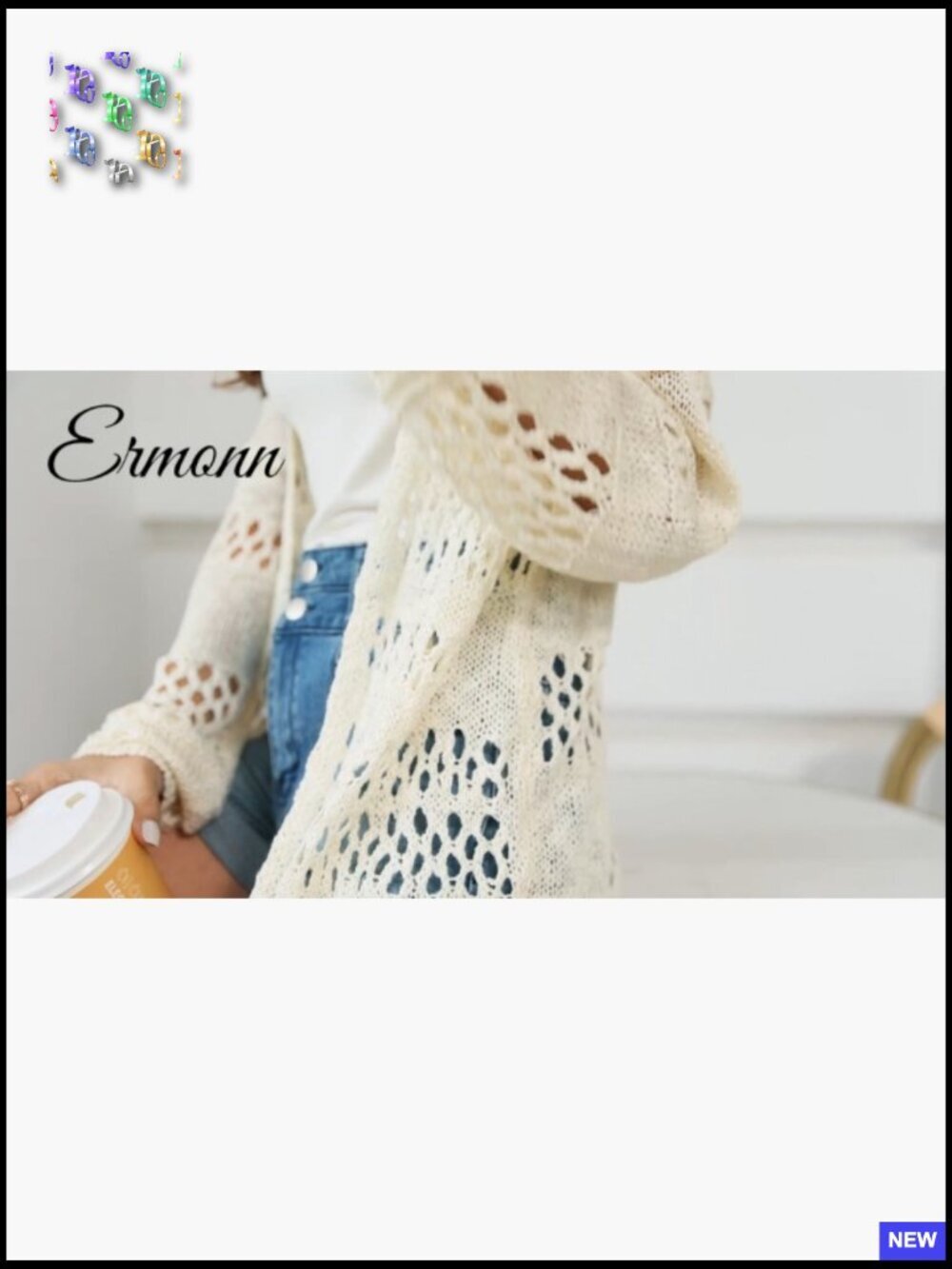 Crochet Open Front Cardigan Sweater Kimono Oversized Boho Long Sleeve - Picture 6 of 7
